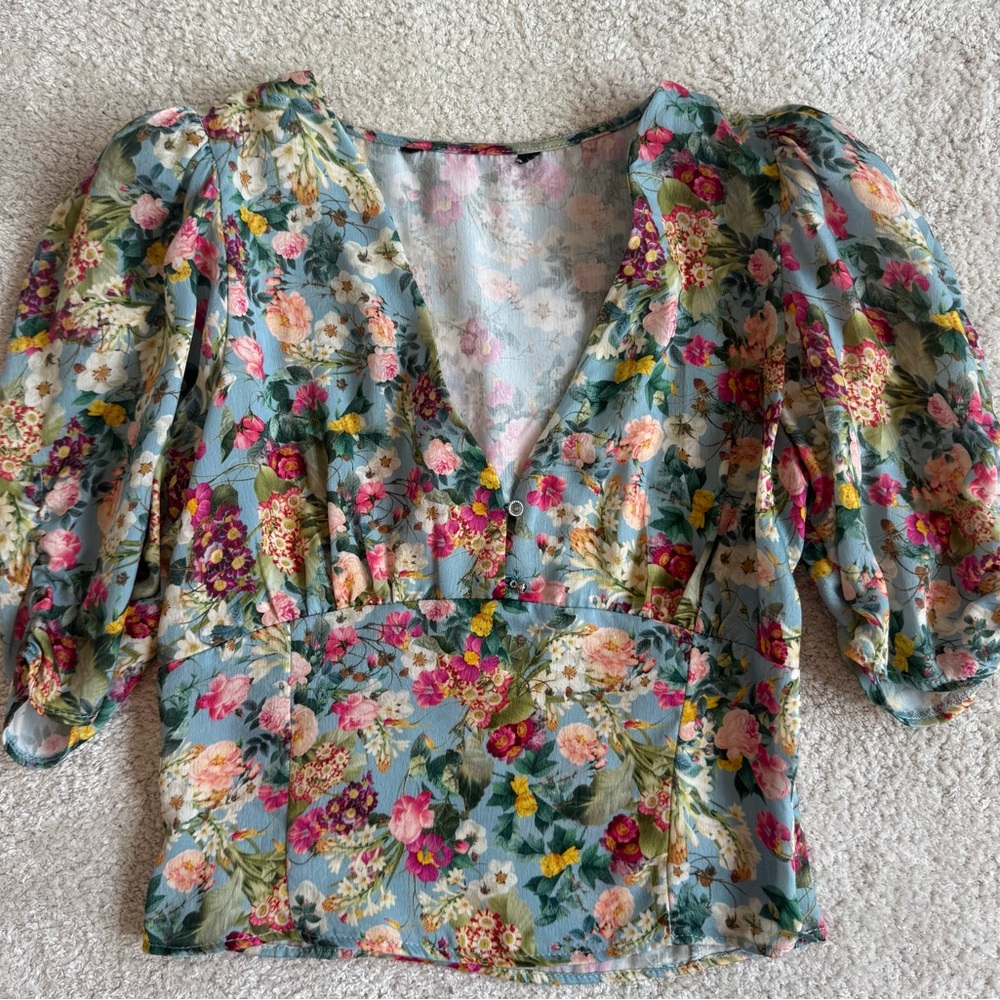 Zara Multicolor Floral Blouse